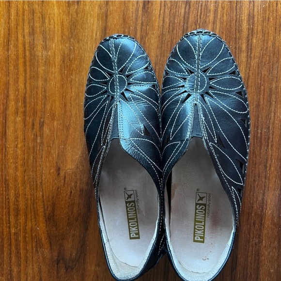 Pikolinos womens jerez black leather moccasins loafers shoes sz 37 - Picture 3 of 10